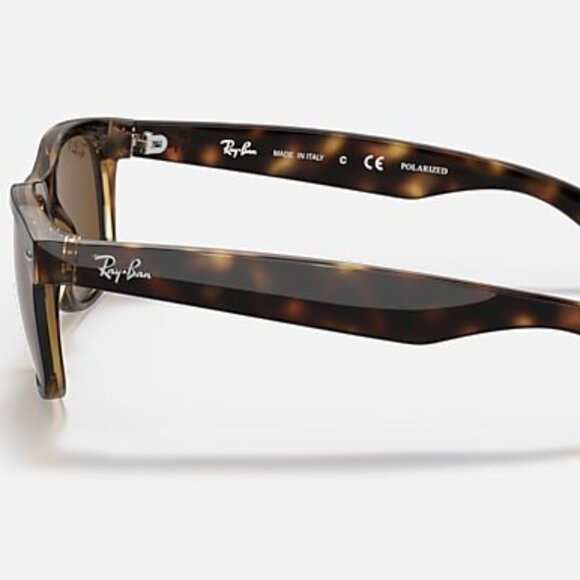 RAY-BAN Wayfarer Sunglasses – Polished Tortoise Frame, B-15 Brown 2132 902/57 - Picture 2 of 2